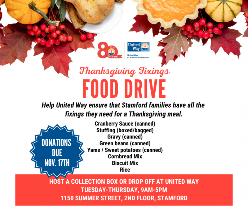 Thanksgiving Fixings Food Drive for Stamford Families 